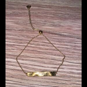 Gorjana 925 Sterling Silver Gold Tone I.D. Bracelet Engraved "EJL” Estate J2